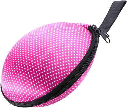 Silicone Invisible Bra Storage Case Small Zippered Travel Bag for Women Lingerie Organizer Pouch Underwear Storage Box and Toiletry Accessory Holder with Hand Strap Printed Fabric
