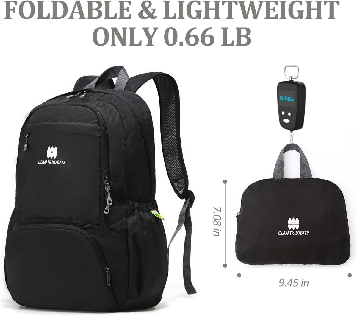 Lightweight Packable Small Hiking Backpack for Women Men - 20L Waterproof Foldable Daypack for Travel, Hiking, and Daily Use, Adjustable Chest Strap, Durable Nylon, Green