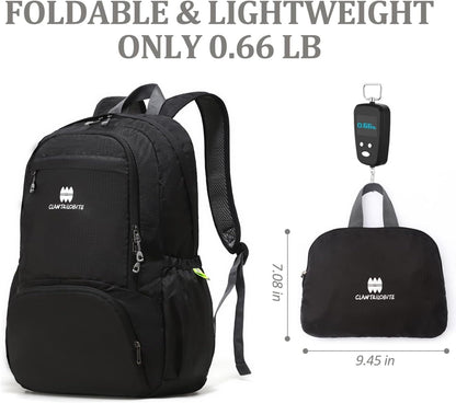 Lightweight Packable Small Hiking Backpack for Women Men - 20L Waterproof Foldable Daypack for Travel, Hiking, and Daily Use, Adjustable Chest Strap, Durable Nylon, Green