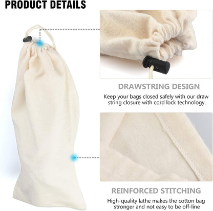 Shoe Storage Bags 100% Cotton with Drawstring for Men and Women for Travel Protecting and Storing Shoes