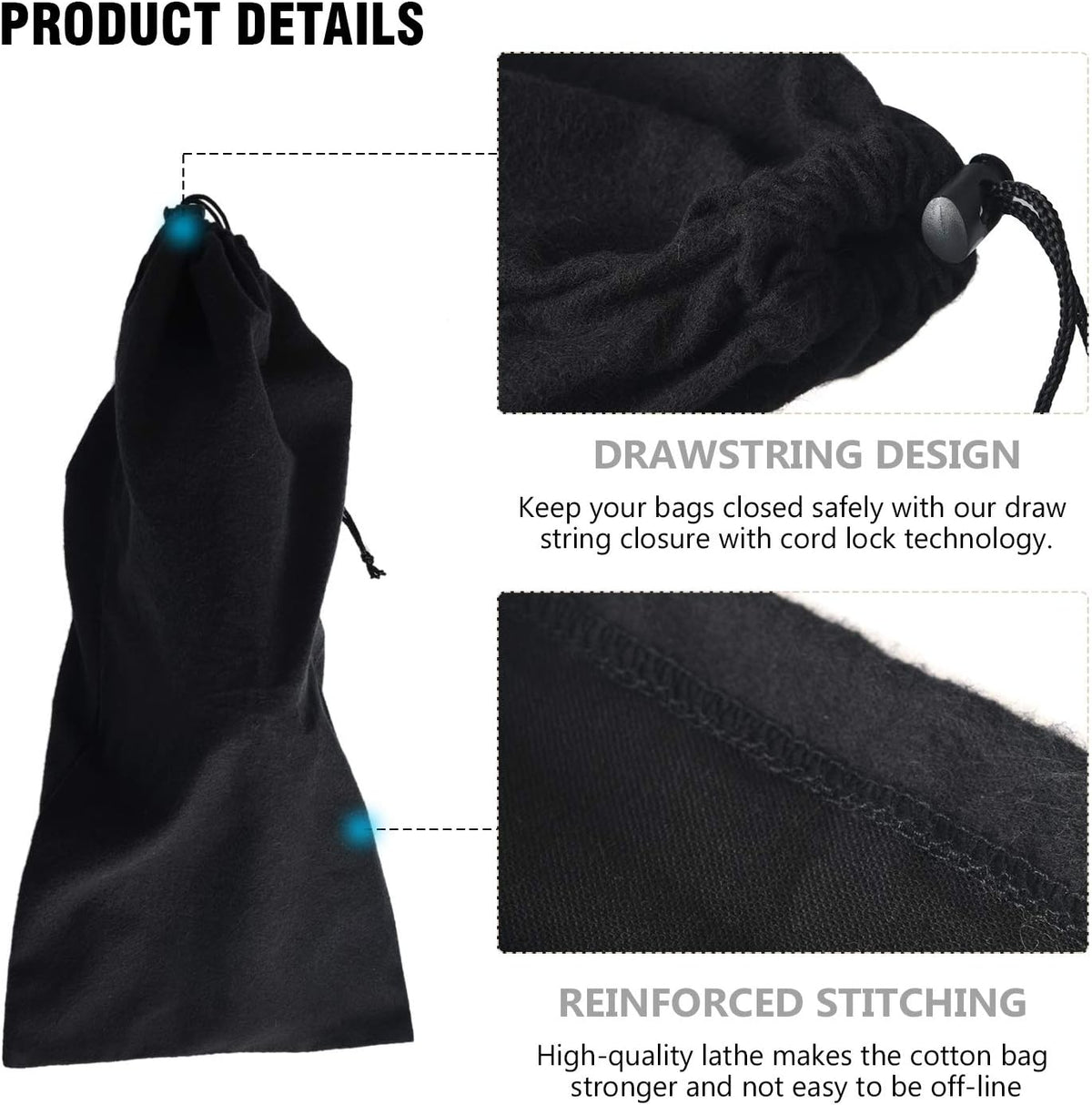 Shoe Storage Bags 100% Cotton with Drawstring for Men and Women for Travel Protecting and Storing Shoes