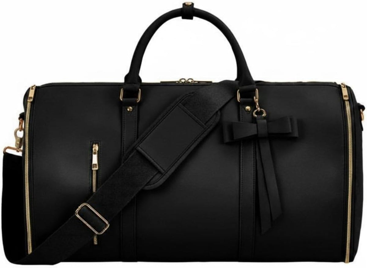 Convertible Garment Duffel Portable Bow Duffel Bag Spacious Weekender Bag for Weekend Trip, Blue, Blue