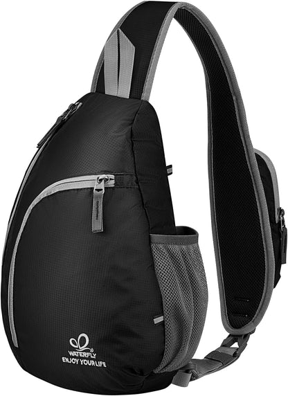 Crossbody Sling Bag, Small Shoulder Chest Backpack | Lightweight, Water Resistant, Travel Daypack for Hiking Walking and Daily Use, Fits Men and Women, Everyday Carry