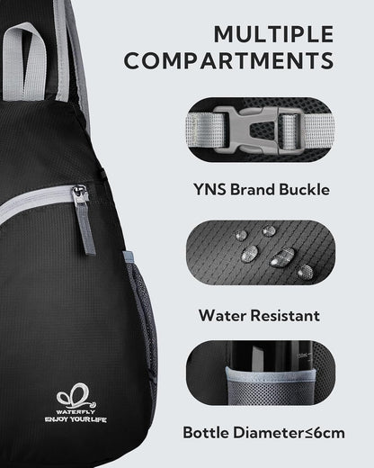 Crossbody Sling Bag, Small Shoulder Chest Backpack | Lightweight, Water Resistant, Travel Daypack for Hiking Walking and Daily Use, Fits Men and Women, Everyday Carry