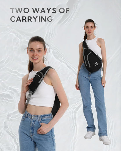 Crossbody Sling Bag, Small Shoulder Chest Backpack | Lightweight, Water Resistant, Travel Daypack for Hiking Walking and Daily Use, Fits Men and Women, Everyday Carry