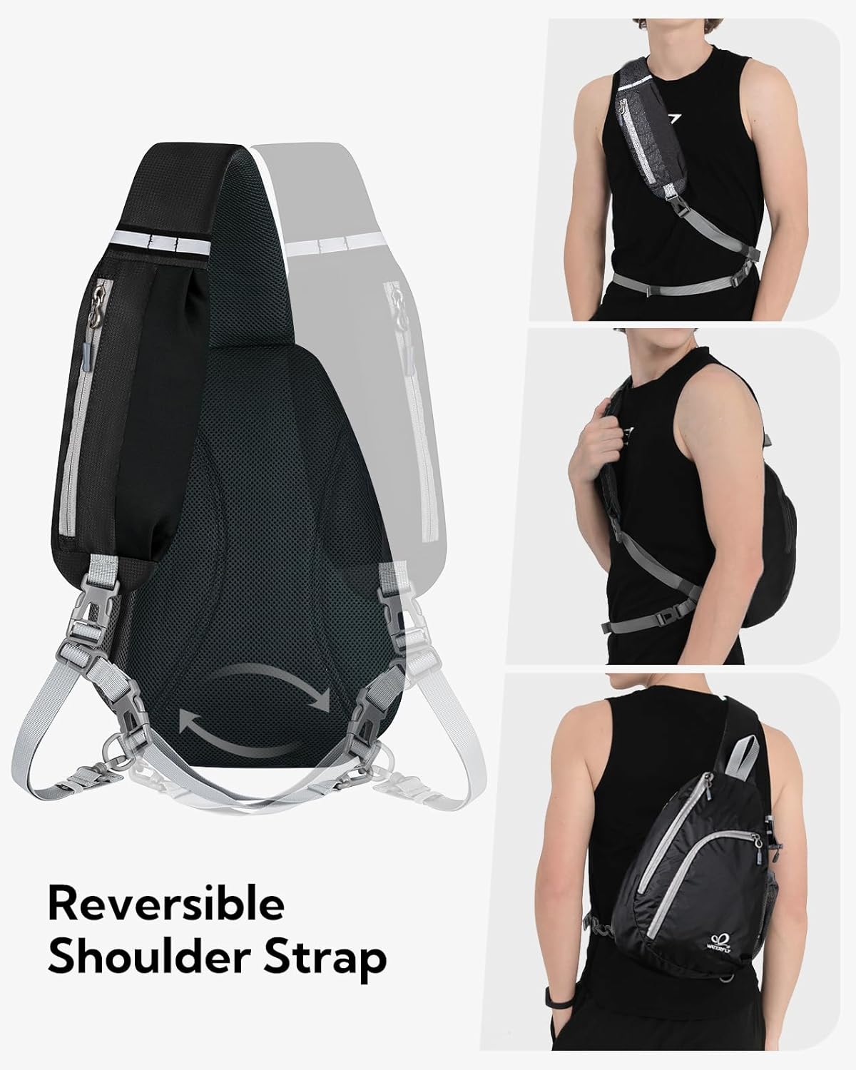 Crossbody Sling Bag, Small Shoulder Chest Backpack | Lightweight, Water Resistant, Travel Daypack for Hiking Walking and Daily Use, Fits Men and Women, Everyday Carry