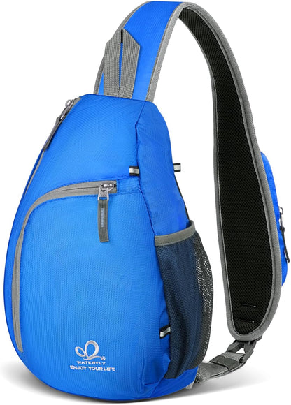 Crossbody Sling Bag, Small Shoulder Chest Backpack | Lightweight, Water Resistant, Travel Daypack for Hiking Walking and Daily Use, Fits Men and Women, Everyday Carry