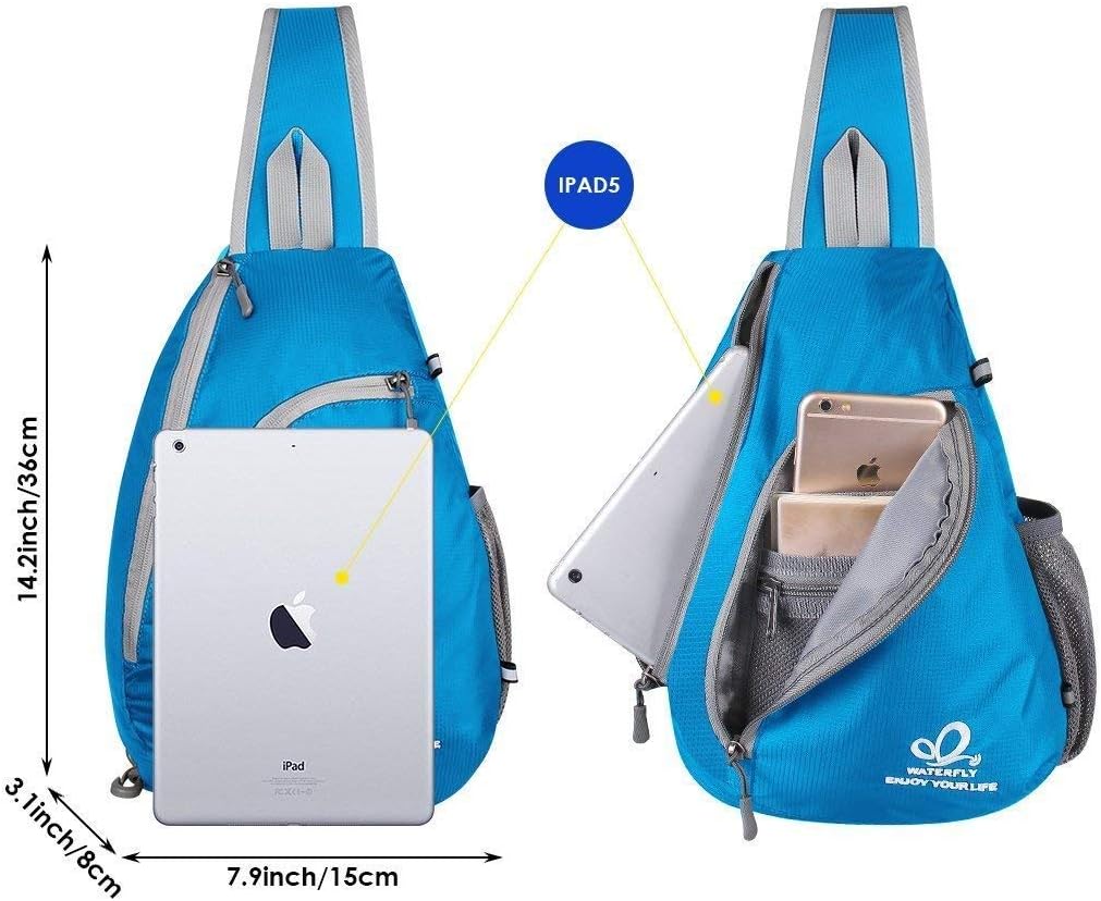 Crossbody Sling Bag, Small Shoulder Chest Backpack | Lightweight, Water Resistant, Travel Daypack for Hiking Walking and Daily Use, Fits Men and Women, Everyday Carry