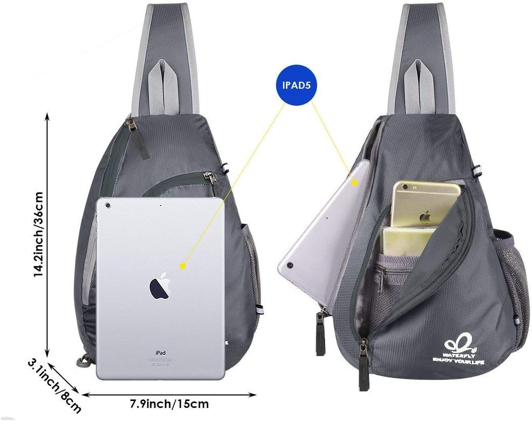 Crossbody Sling Bag, Small Shoulder Chest Backpack | Lightweight, Water Resistant, Travel Daypack for Hiking Walking and Daily Use, Fits Men and Women, Everyday Carry