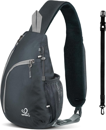 Crossbody Sling Bag, Small Shoulder Chest Backpack | Lightweight, Water Resistant, Travel Daypack for Hiking Walking and Daily Use, Fits Men and Women, Everyday Carry