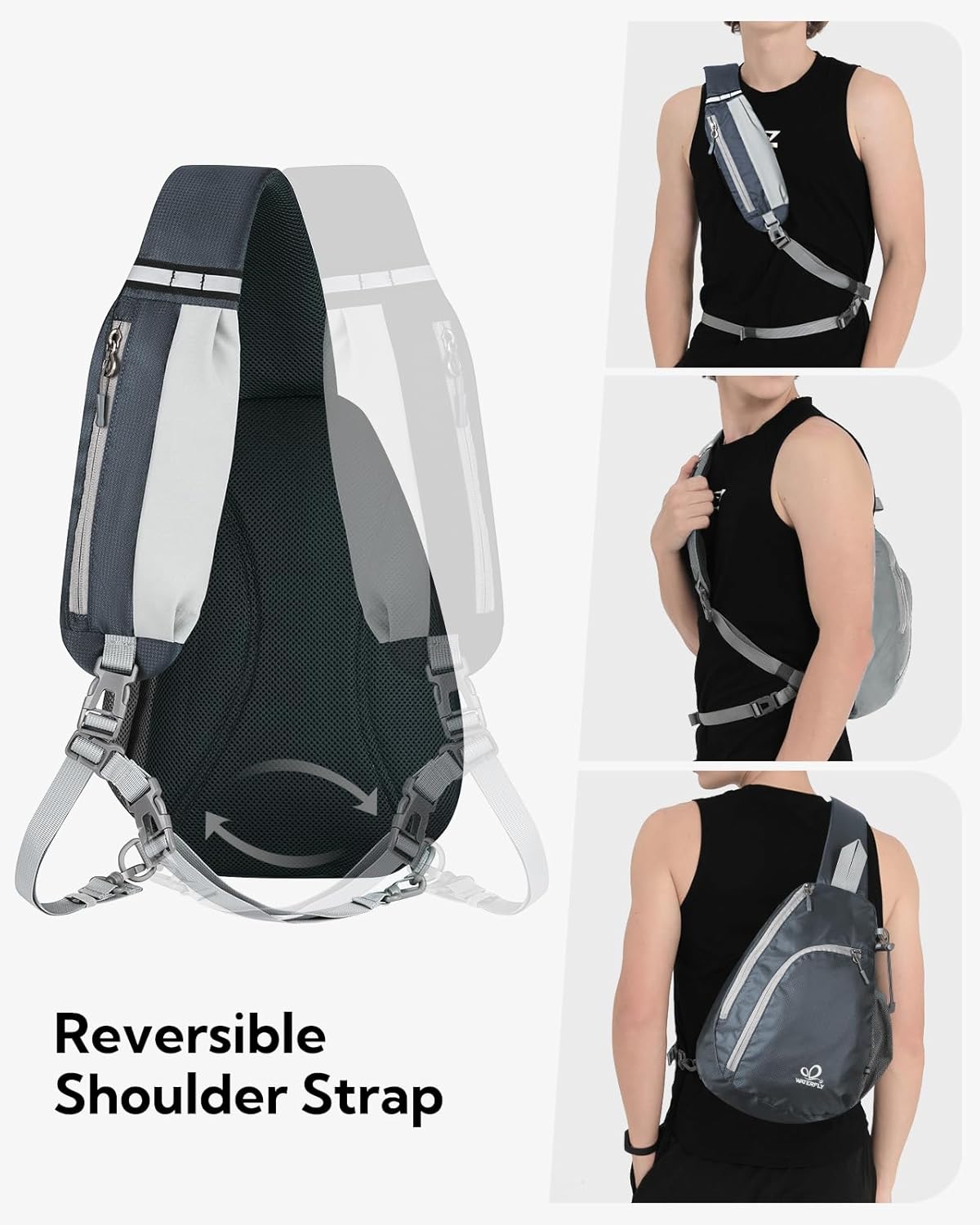 Crossbody Sling Bag, Small Shoulder Chest Backpack | Lightweight, Water Resistant, Travel Daypack for Hiking Walking and Daily Use, Fits Men and Women, Everyday Carry