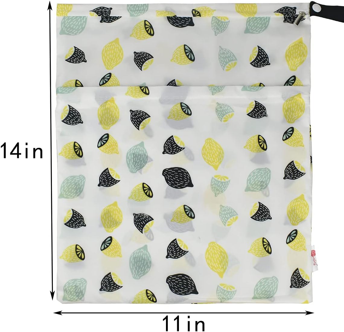 2Pcs Waterproof Reusable Wet & Dry Bag for Baby Cloth Diaper Gym Clothes Travel Bags Washable Beach Pool Swimsuits Pockets with Two Zippered Dirty Diapers Stroller Yoga Toiletries Daycare Organizer