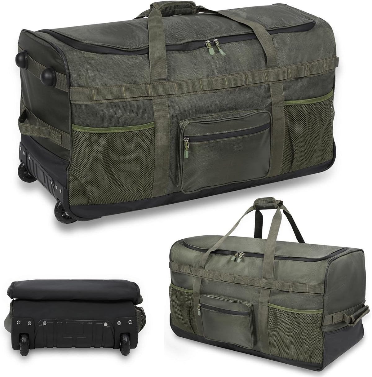 100L Heavy Duty Extra Large Foldable Travel Duffle Bag, 900D Oxford Cloth Water Resistant Lightweight Duffel for Men & Women, Red