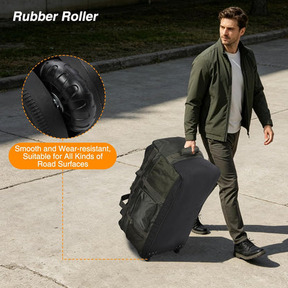 100L Heavy Duty Extra Large Foldable Travel Duffle Bag, 900D Oxford Cloth Water Resistant Lightweight Duffel for Men & Women, Red