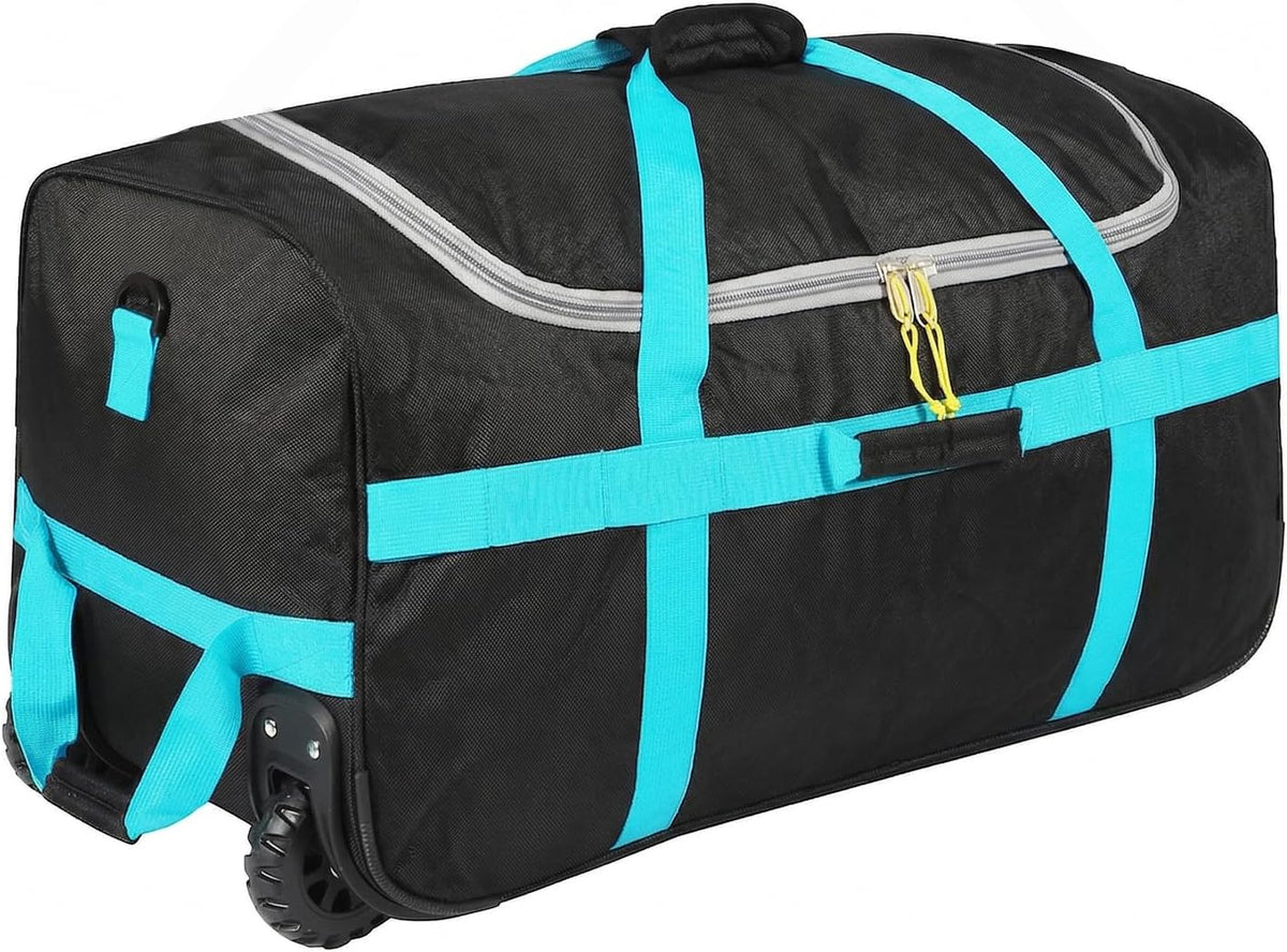 100L Heavy Duty Extra Large Foldable Travel Duffle Bag, 900D Oxford Cloth Water Resistant Lightweight Duffel for Men & Women, Red