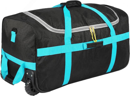 100L Heavy Duty Extra Large Foldable Travel Duffle Bag, 900D Oxford Cloth Water Resistant Lightweight Duffel for Men & Women, Red