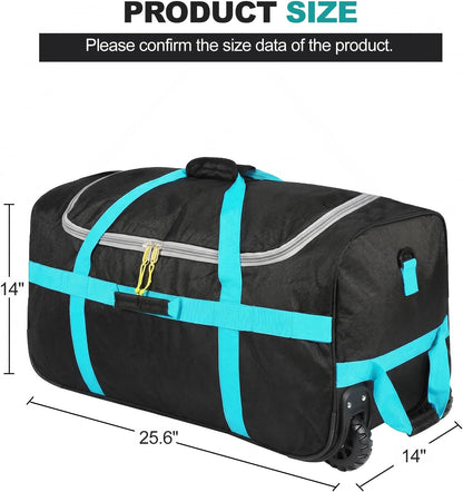 100L Heavy Duty Extra Large Foldable Travel Duffle Bag, 900D Oxford Cloth Water Resistant Lightweight Duffel for Men & Women, Red