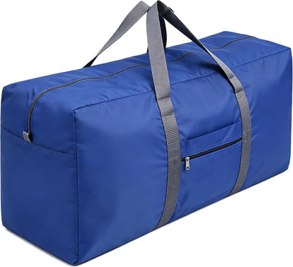 100L Heavy Duty Extra Large Foldable Travel Duffle Bag, 900D Oxford Cloth Water Resistant Lightweight Duffel for Men & Women, Red