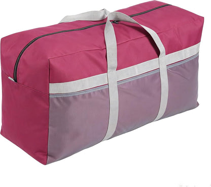 100L Heavy Duty Extra Large Foldable Travel Duffle Bag, 900D Oxford Cloth Water Resistant Lightweight Duffel for Men & Women, Red