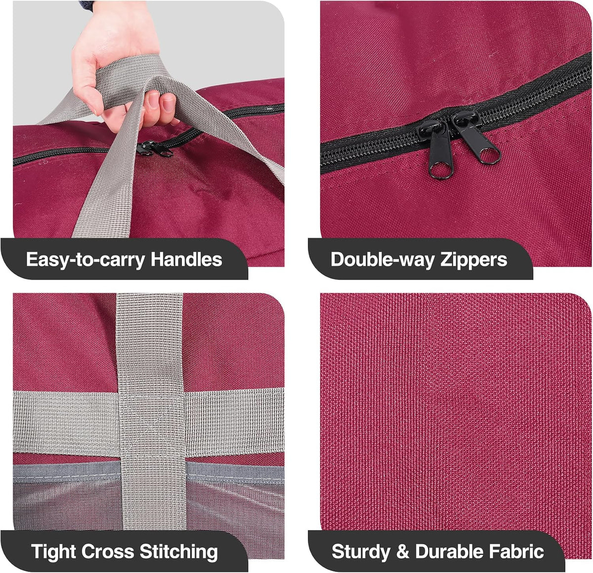 100L Heavy Duty Extra Large Foldable Travel Duffle Bag, 900D Oxford Cloth Water Resistant Lightweight Duffel for Men & Women, Red