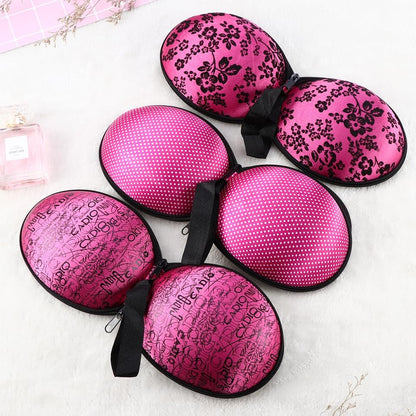 Bra Case Zippered Travel Organizer for Women-Compact Slightly Waterproof Lingerie Storage with Hand Strap