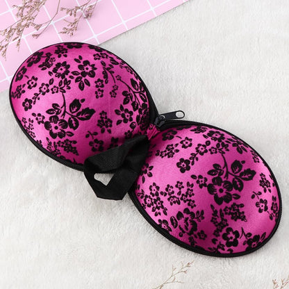 Bra Case Zippered Travel Organizer for Women-Compact Slightly Waterproof Lingerie Storage with Hand Strap