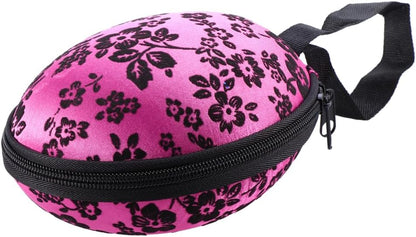 Bra Case Zippered Travel Organizer for Women-Compact Slightly Waterproof Lingerie Storage with Hand Strap