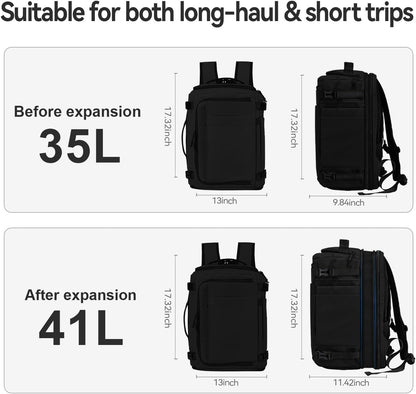Carry On Travel Backpack Flight Approved Laptop Backpack Business Work Backpack for Women Men Large Capacity Casual Daypack with Wet/Dry Separation Pockets, Dark Green