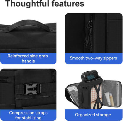 Carry On Travel Backpack Flight Approved Laptop Backpack Business Work Backpack for Women Men Large Capacity Casual Daypack with Wet/Dry Separation Pockets, Dark Green