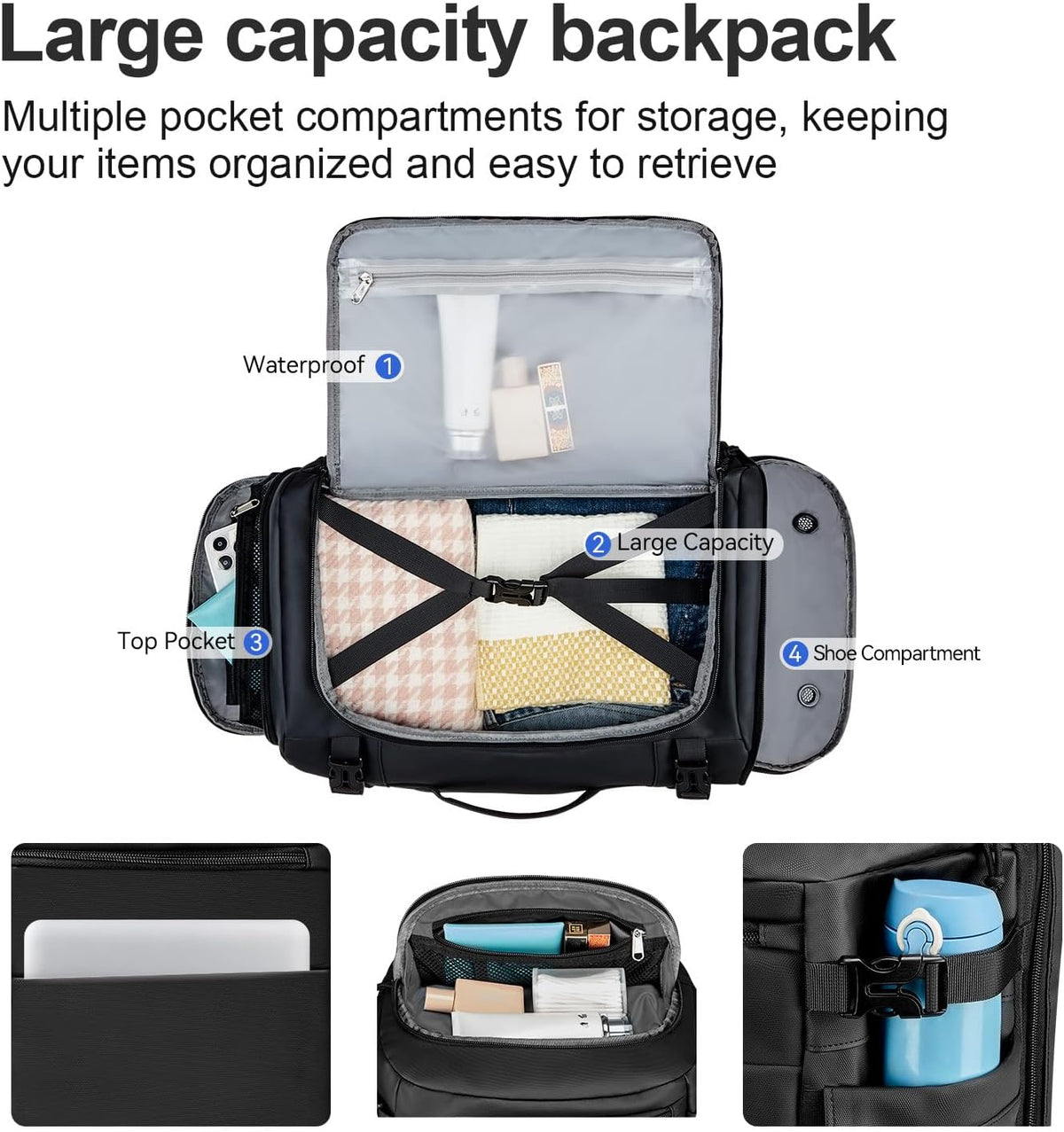 Carry On Travel Backpack Flight Approved Laptop Backpack Business Work Backpack for Women Men Large Capacity Casual Daypack with Wet/Dry Separation Pockets, Dark Green
