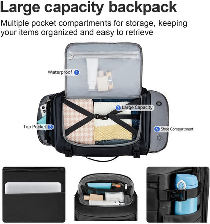 Carry On Travel Backpack Flight Approved Laptop Backpack Business Work Backpack for Women Men Large Capacity Casual Daypack with Wet/Dry Separation Pockets, Dark Green