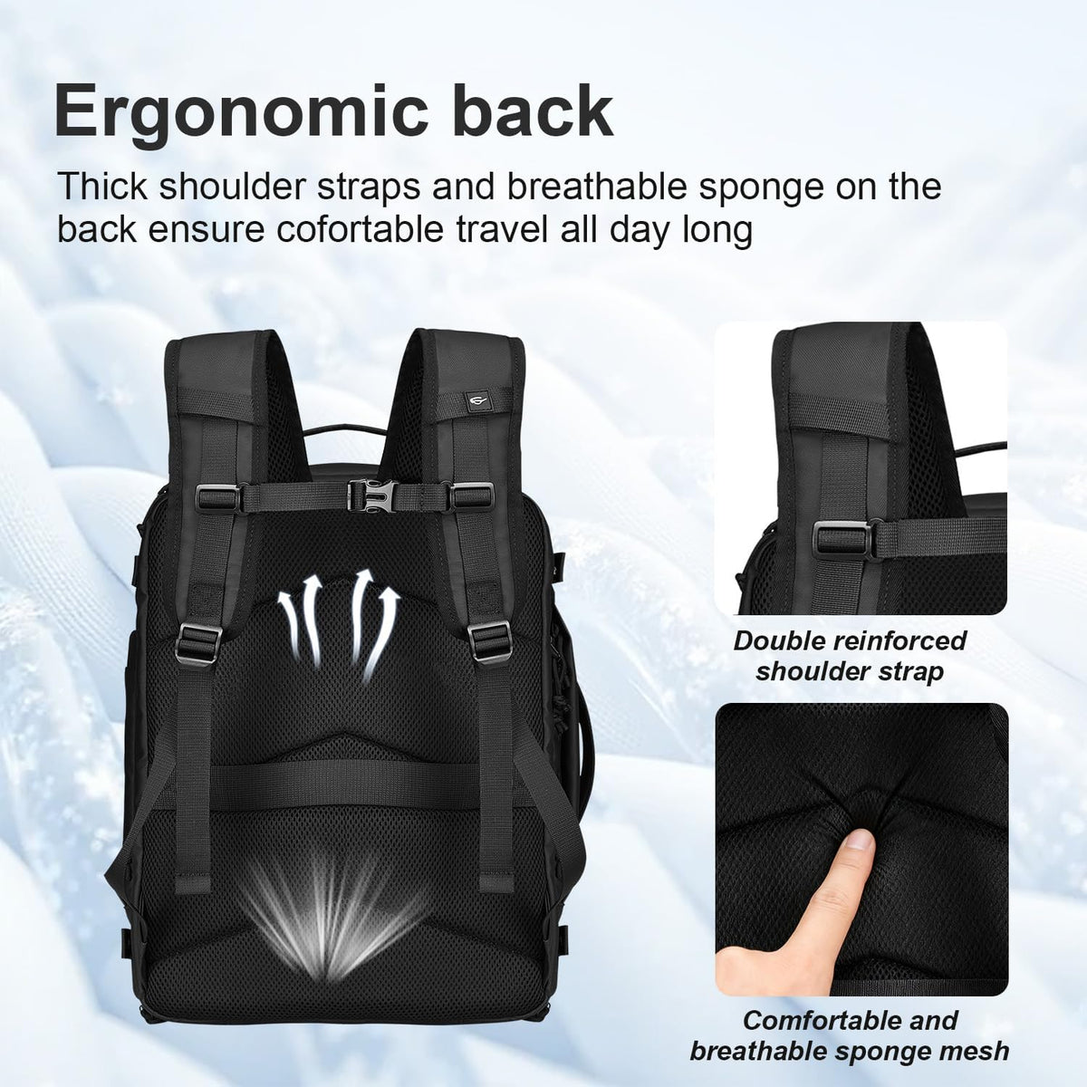 Carry On Travel Backpack Flight Approved Laptop Backpack Business Work Backpack for Women Men Large Capacity Casual Daypack with Wet/Dry Separation Pockets, Dark Green