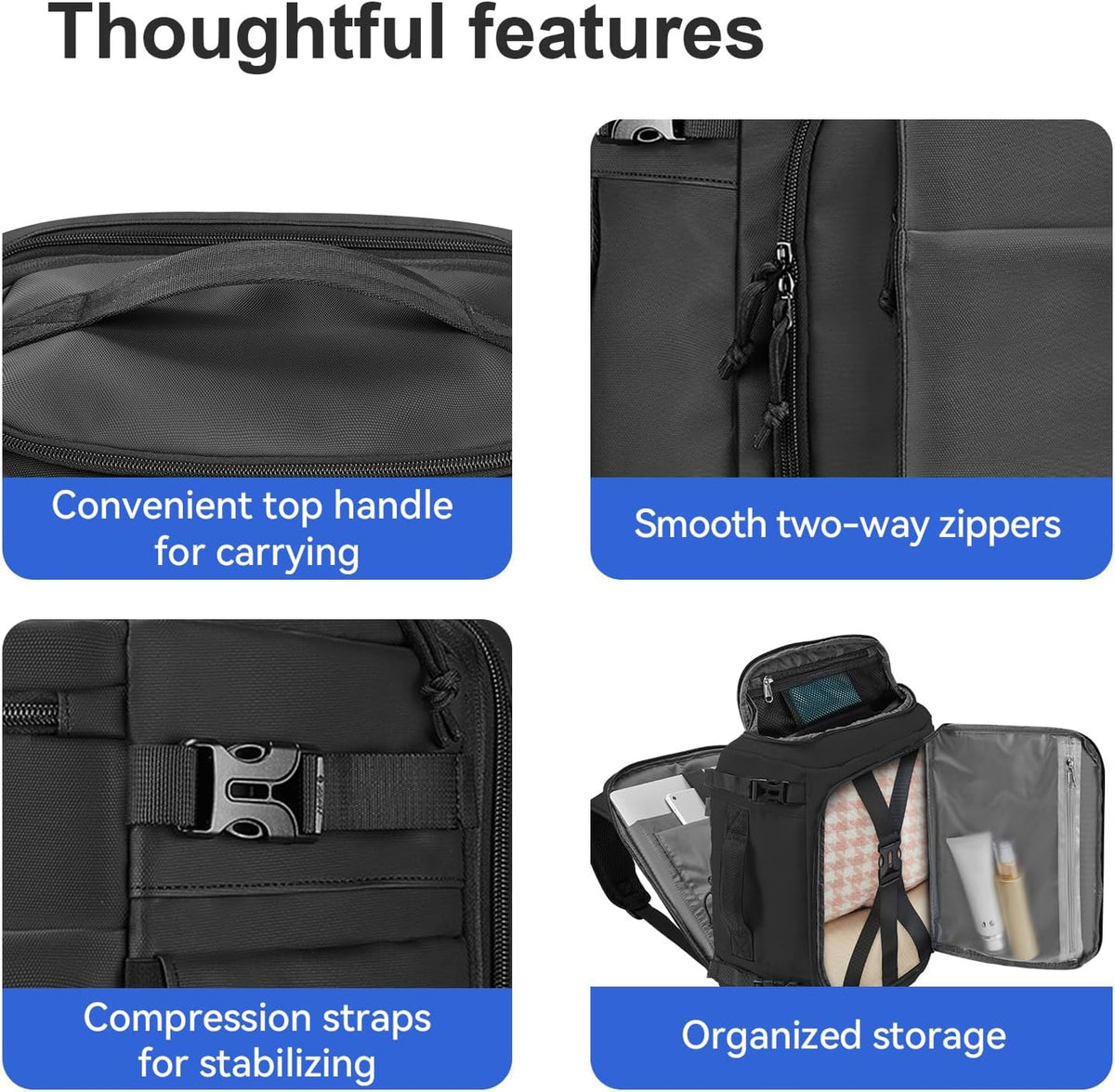 Carry On Travel Backpack Flight Approved Laptop Backpack Business Work Backpack for Women Men Large Capacity Casual Daypack with Wet/Dry Separation Pockets, Dark Green