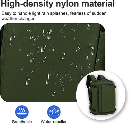 Carry On Travel Backpack Flight Approved Laptop Backpack Business Work Backpack for Women Men Large Capacity Casual Daypack with Wet/Dry Separation Pockets, Dark Green