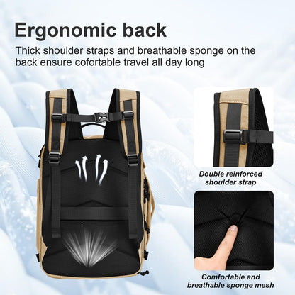 Carry On Travel Backpack Flight Approved Laptop Backpack Business Work Backpack for Women Men Large Capacity Casual Daypack with Wet/Dry Separation Pockets, Dark Green