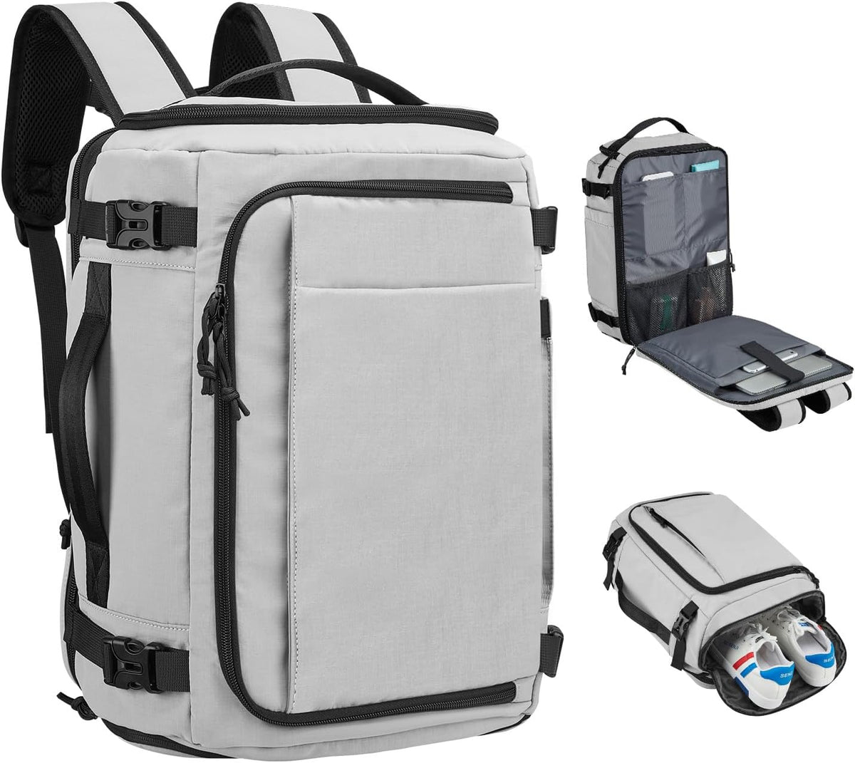 Carry On Travel Backpack Flight Approved Laptop Backpack Business Work Backpack for Women Men Large Capacity Casual Daypack with Wet/Dry Separation Pockets, Dark Green