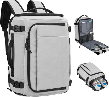 Carry On Travel Backpack Flight Approved Laptop Backpack Business Work Backpack for Women Men Large Capacity Casual Daypack with Wet/Dry Separation Pockets, Dark Green