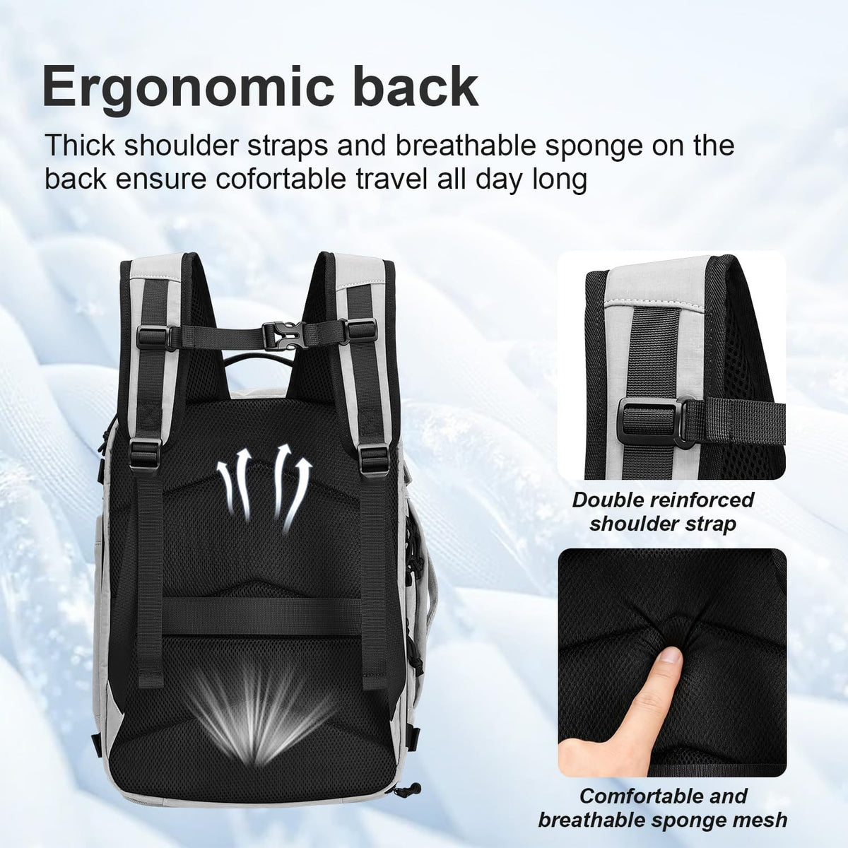 Carry On Travel Backpack Flight Approved Laptop Backpack Business Work Backpack for Women Men Large Capacity Casual Daypack with Wet/Dry Separation Pockets, Dark Green