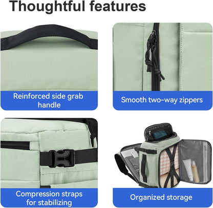 Carry On Travel Backpack Flight Approved Laptop Backpack Business Work Backpack for Women Men Large Capacity Casual Daypack with Wet/Dry Separation Pockets, Dark Green