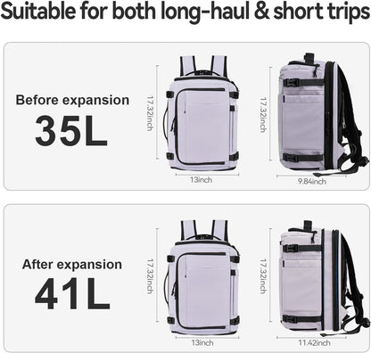 Carry On Travel Backpack Flight Approved Laptop Backpack Business Work Backpack for Women Men Large Capacity Casual Daypack with Wet/Dry Separation Pockets, Dark Green