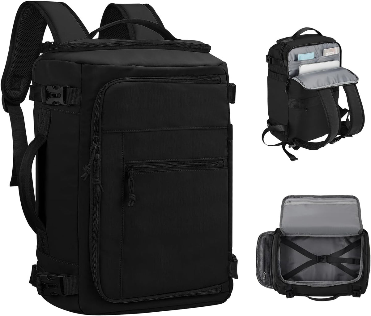 Carry On Travel Backpack Flight Approved Laptop Backpack Business Work Backpack for Women Men Large Capacity Casual Daypack with Wet/Dry Separation Pockets, Dark Green