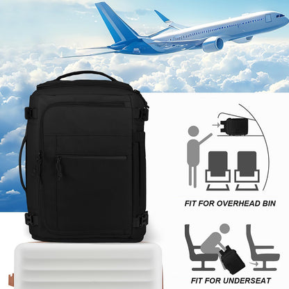Carry On Travel Backpack Flight Approved Laptop Backpack Business Work Backpack for Women Men Large Capacity Casual Daypack with Wet/Dry Separation Pockets, Dark Green