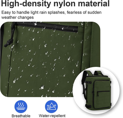 Carry On Travel Backpack Flight Approved Laptop Backpack Business Work Backpack for Women Men Large Capacity Casual Daypack with Wet/Dry Separation Pockets, Dark Green