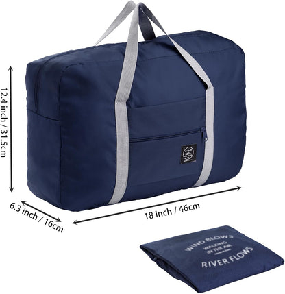 6 Pcs Foldable Travel Duffel Bags, Waterproof Weekender Overnight Tote Bags Personal Item Bag Lightweight Carry-on Luggage Bags for Sports, Gym, Outing, Vacation