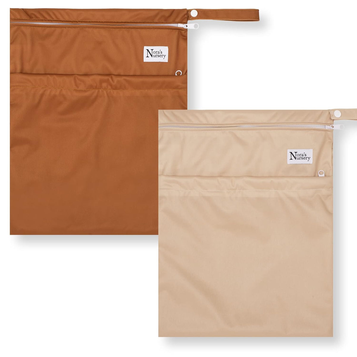 Wet Dry Bags with Two Zippered Pockets - Reusable and Washable Wet Bag for Swimming, Travel, Beach, Pool, Daycare, Cloth Diapers, Toiletries and Swimsuits - 11x15 - Boho - 2 Pack