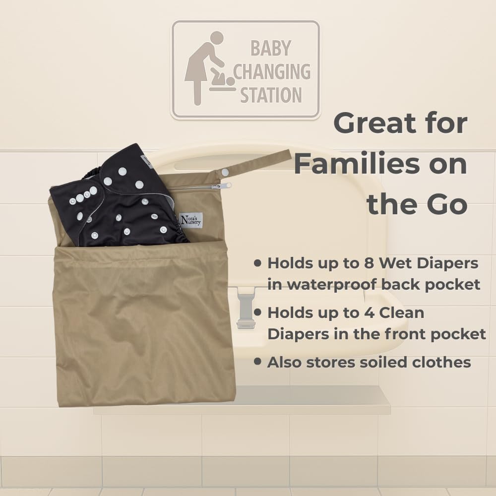 Wet Dry Bags with Two Zippered Pockets - Reusable and Washable Wet Bag for Swimming, Travel, Beach, Pool, Daycare, Cloth Diapers, Toiletries and Swimsuits - 11x15 - Boho - 2 Pack