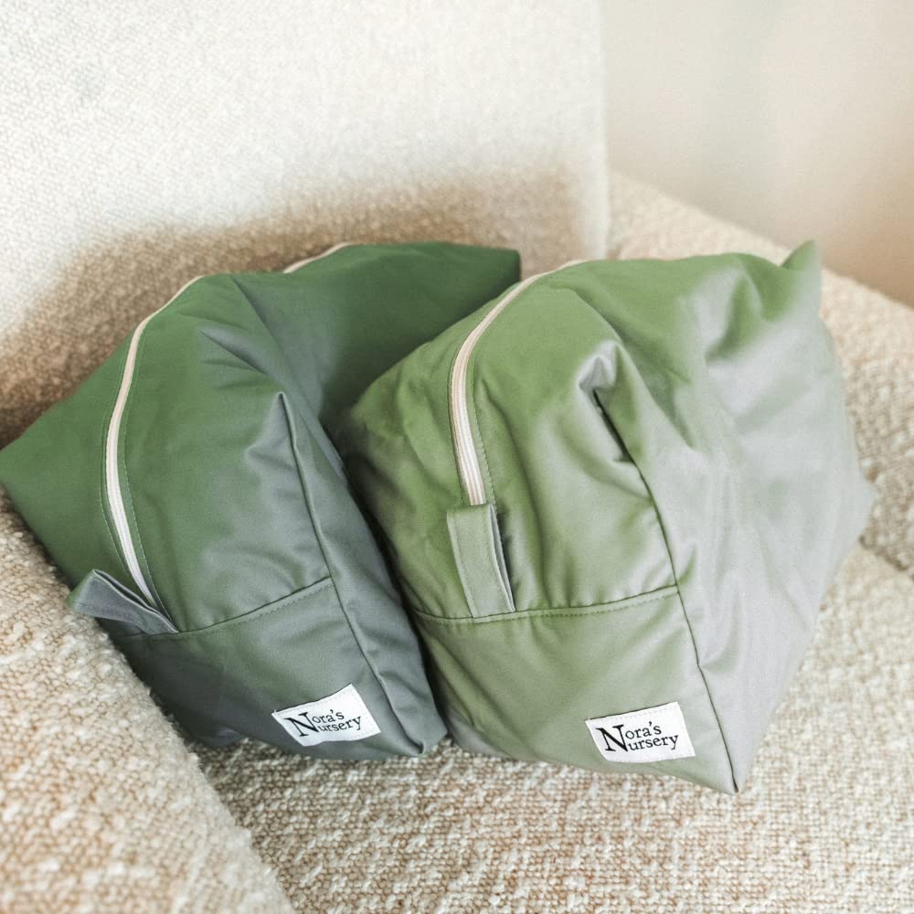 Wet Dry Bags with Two Zippered Pockets - Reusable and Washable Wet Bag for Swimming, Travel, Beach, Pool, Daycare, Cloth Diapers, Toiletries and Swimsuits - 11x15 - Boho - 2 Pack