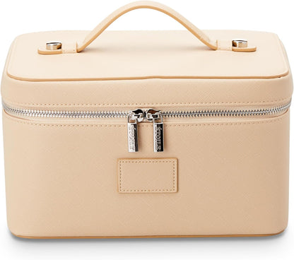 Vanity Case Lavender Pink - Stylish Travel Makeup Bag Organizer with Dividers