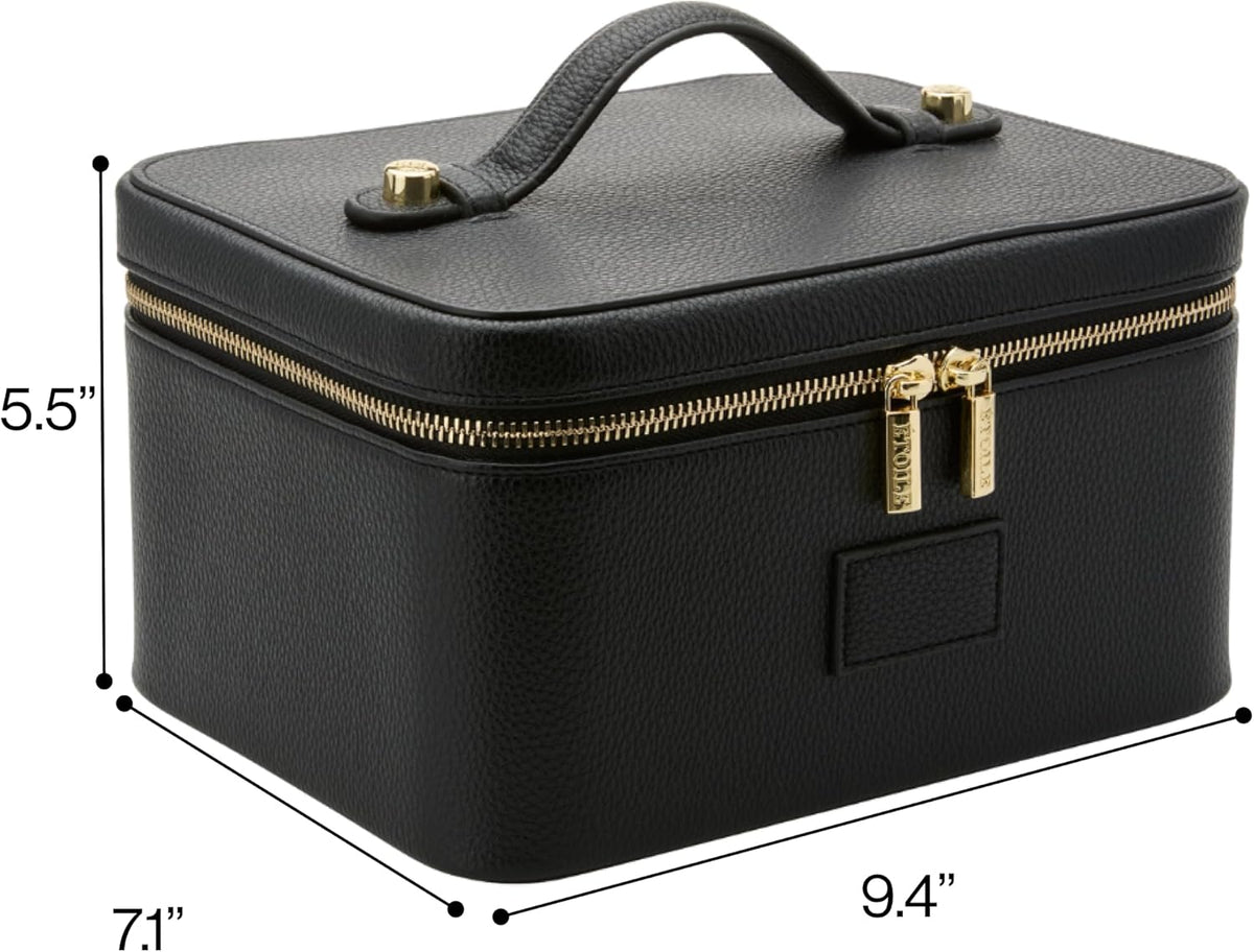 Vanity Case Lavender Pink - Stylish Travel Makeup Bag Organizer with Dividers
