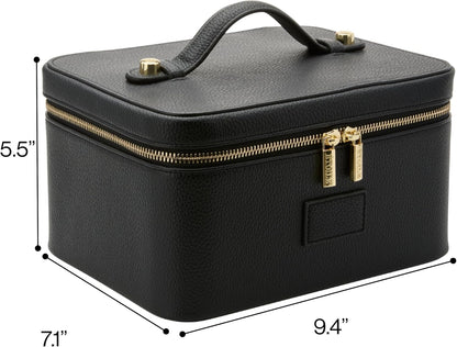 Vanity Case Lavender Pink - Stylish Travel Makeup Bag Organizer with Dividers